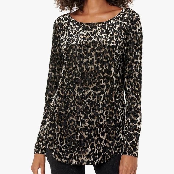 Karen Kane Tops - Karen Kane Black and Gray Relaxed Long Sleeve Blouse